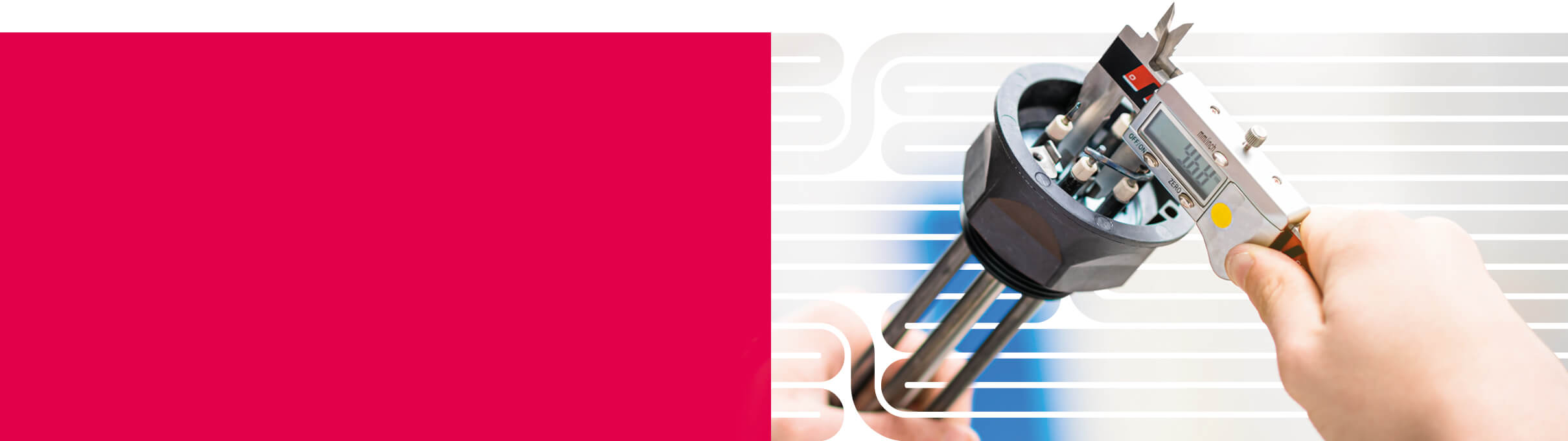 Close-up of a metallic heating element with plastic screw head